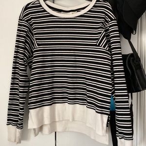 Maeve black n white striped shirt L